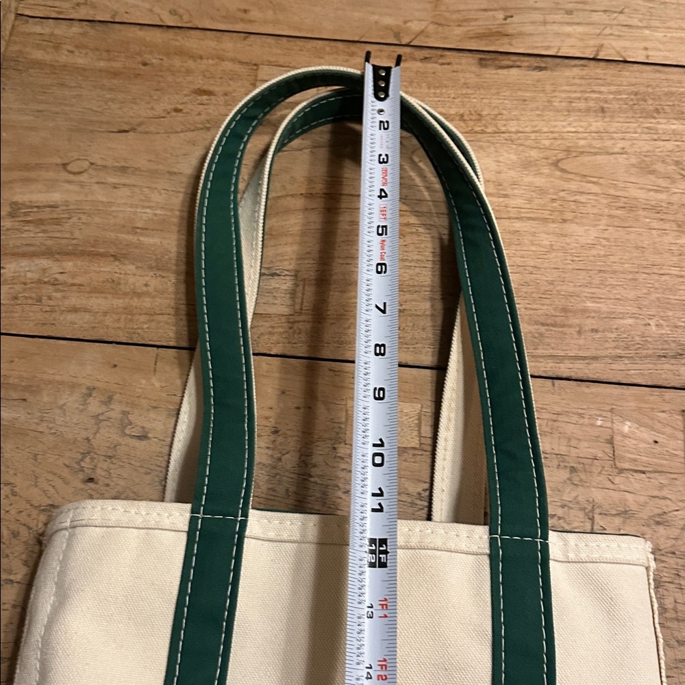 L.L. Bean Small Boat and Tote Zip Top – Green Trim “Unbothered” | Made in USA - Picture 6 of 9
